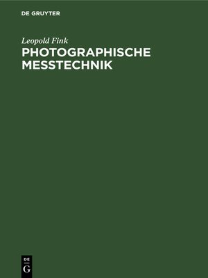 cover image of Photographische Meßtechnik
